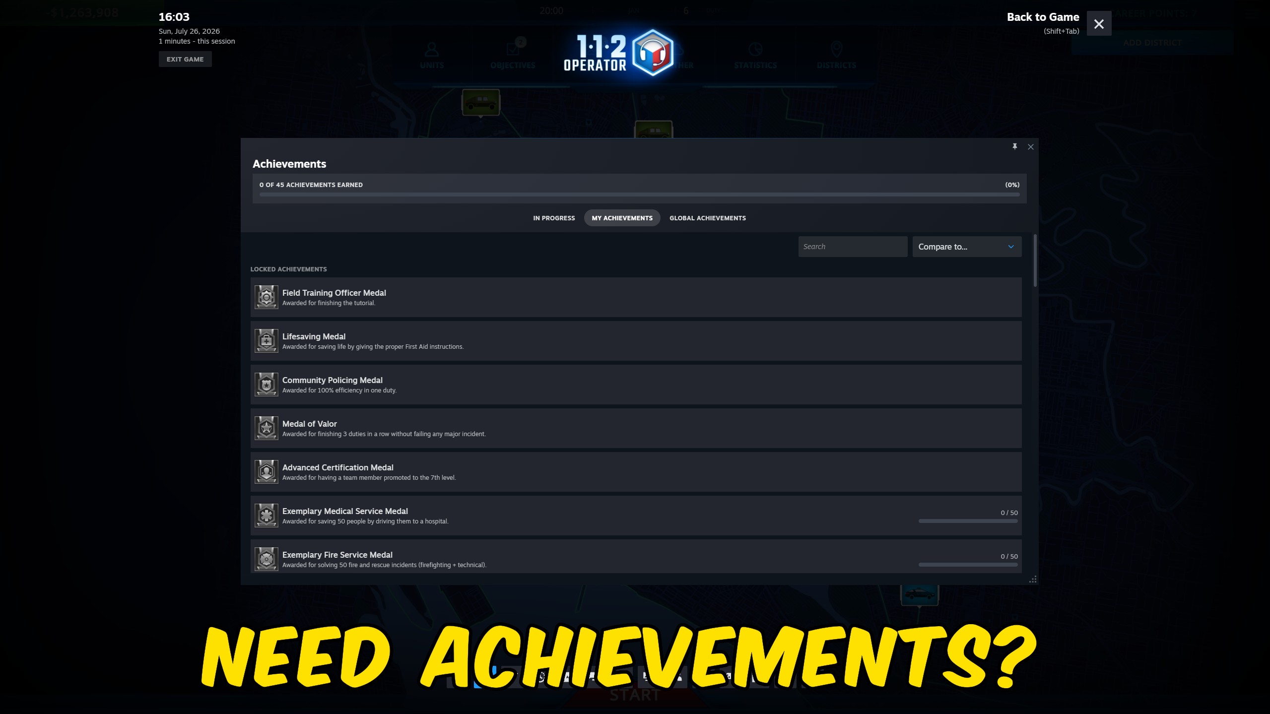 112 Operator — Achievement Unlocker